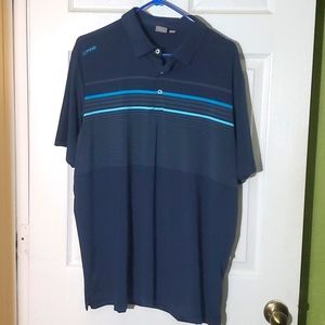 Ping blue/grey half striped shirt